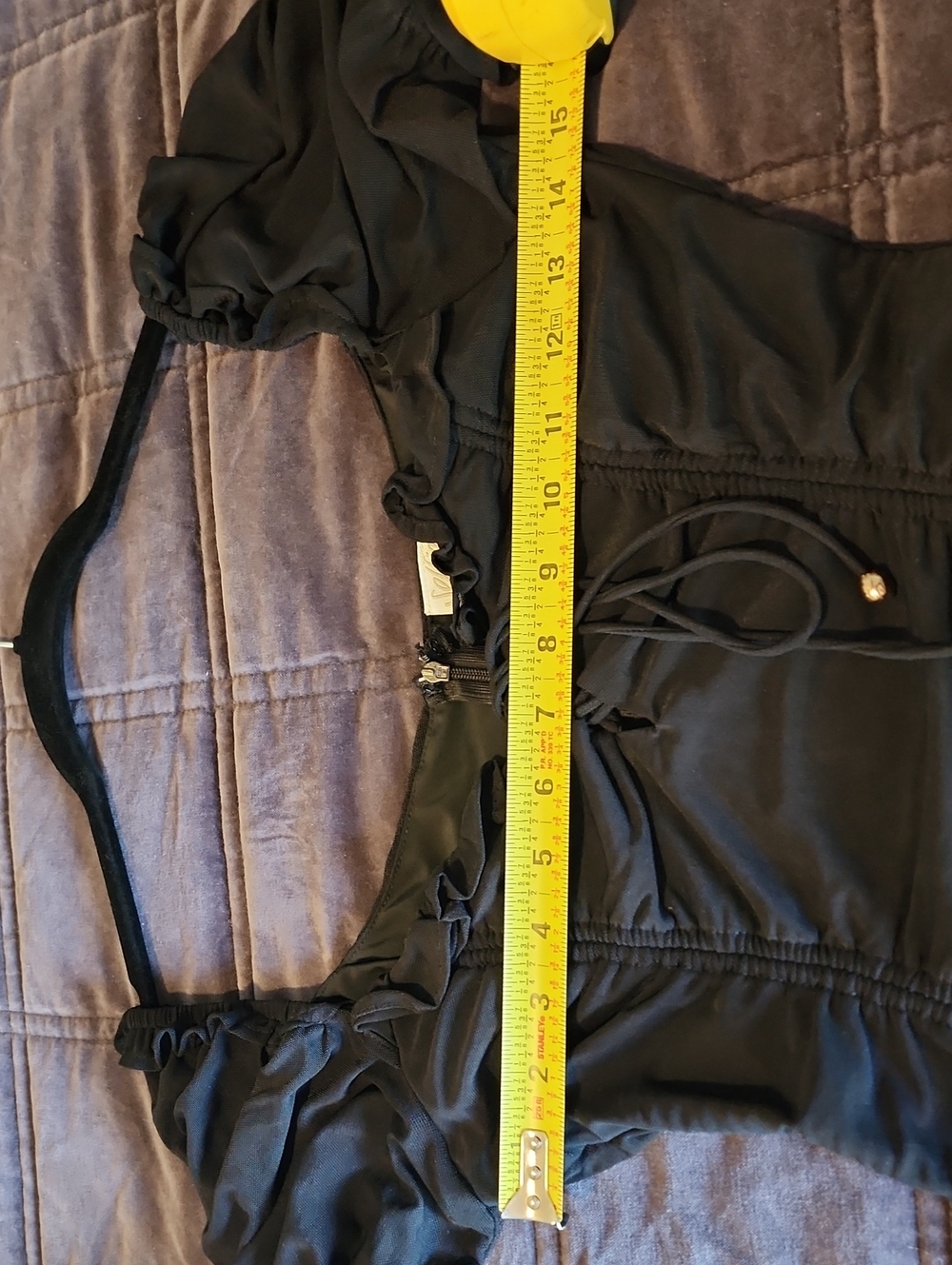 SELFIE LESLIE Ruched Black Dress with Tie Front NWT - Picture 11 of 13
